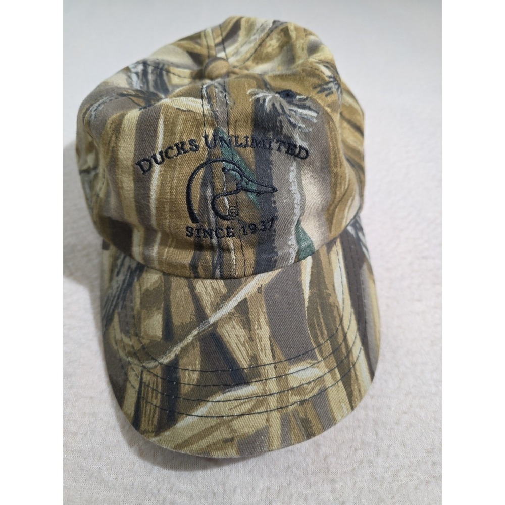 Ducks unlimited camouflage hunting‎ ball cap usa flag side embroidery